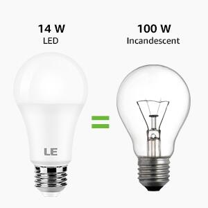 LE LED Light Bulb Non-dimmable 1550lm Day 14W A19 E26 LED Bulb 100W Equivalent 