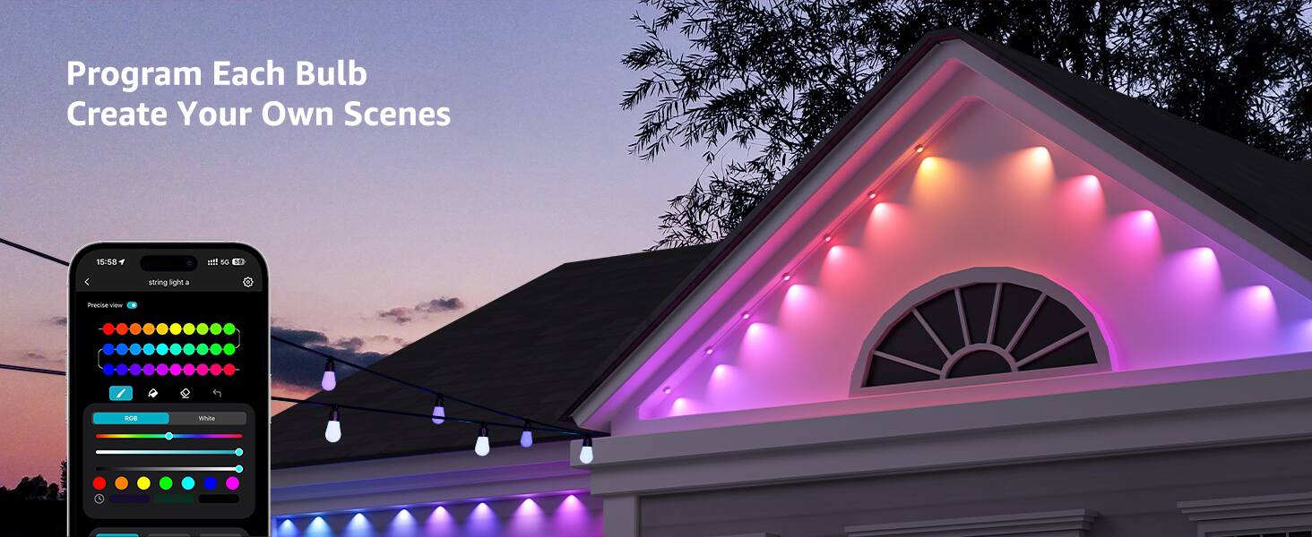 300Ft Permanent Outdoor Lights,Smart RGB Outdoor Lights with Remot Ceramic Travel Mug 300FT Permanent Outdoor Lights - Smart RGB+IC Eave Lights  With APP Control, DIY Color Changing Christmas String Lights IP67  Waterproof String Lights