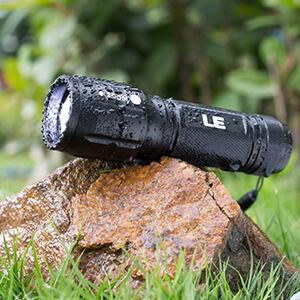 2 Pack LE LED Flashlight, Small and Super Bright, Adjustable Brightness,  AAA Batteries Included