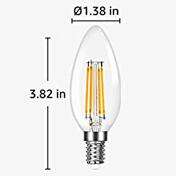 6 Pack E12 Chandelier Light Bulbs, Filament LED Candle Bulbs, Dimmable ...