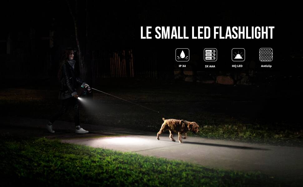 LE LED Flashlights LE1000 High Lumens, Bright Small Flashlight, Zoomable,  Waterproof, Adjustable Brightness Flash Light for Outdoor, Emergency, AAA  Batteries Included, Camping Accessories