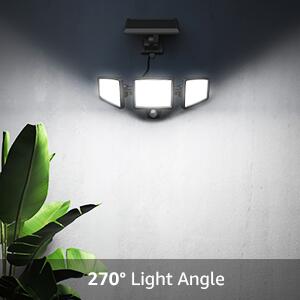 LE Solar Lights for Outside, Motion Sensor Outdoor Lights, WL4000 High  Brightness, 3 Adjustable Heads 270° Wide Lighting Angle, IP65 Waterproof,  Wireless Wall Lamp for Porch Yard Garage, 2 Packs 