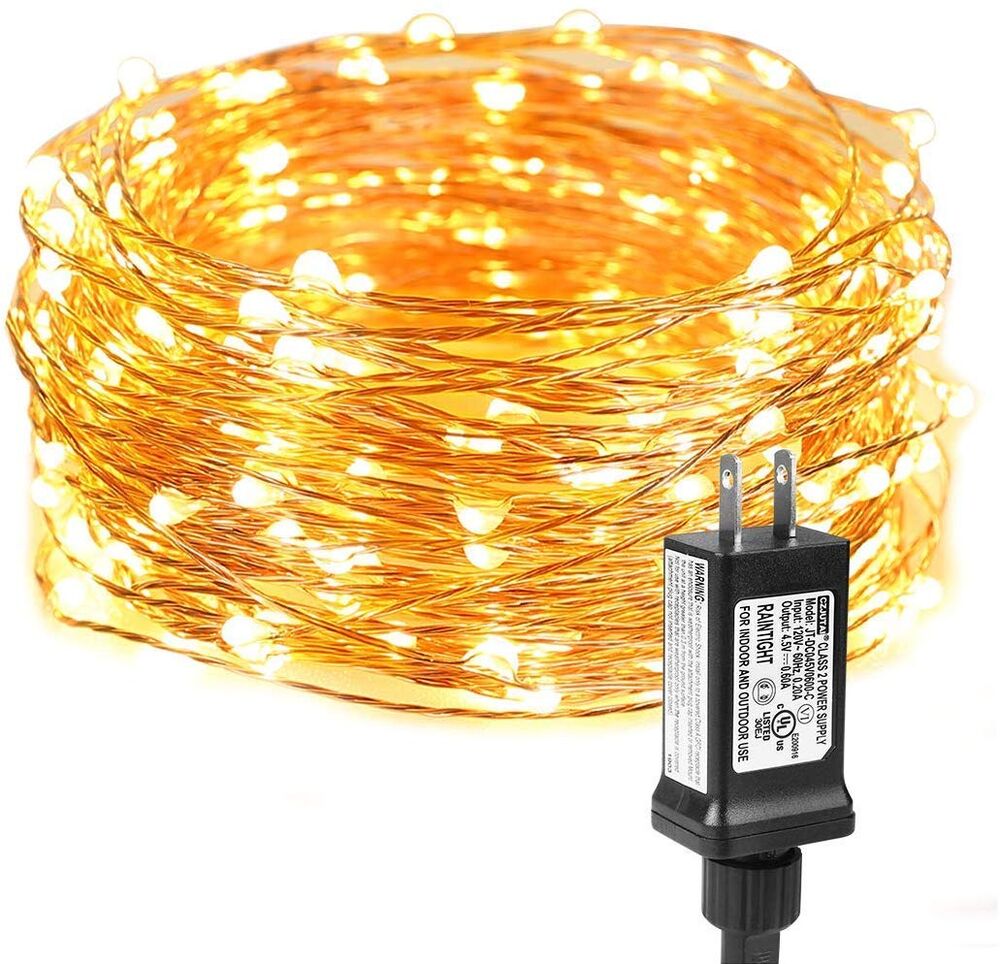 33Ft 10M 100LEDs Battery Operated string fairy decorative light copper wire 