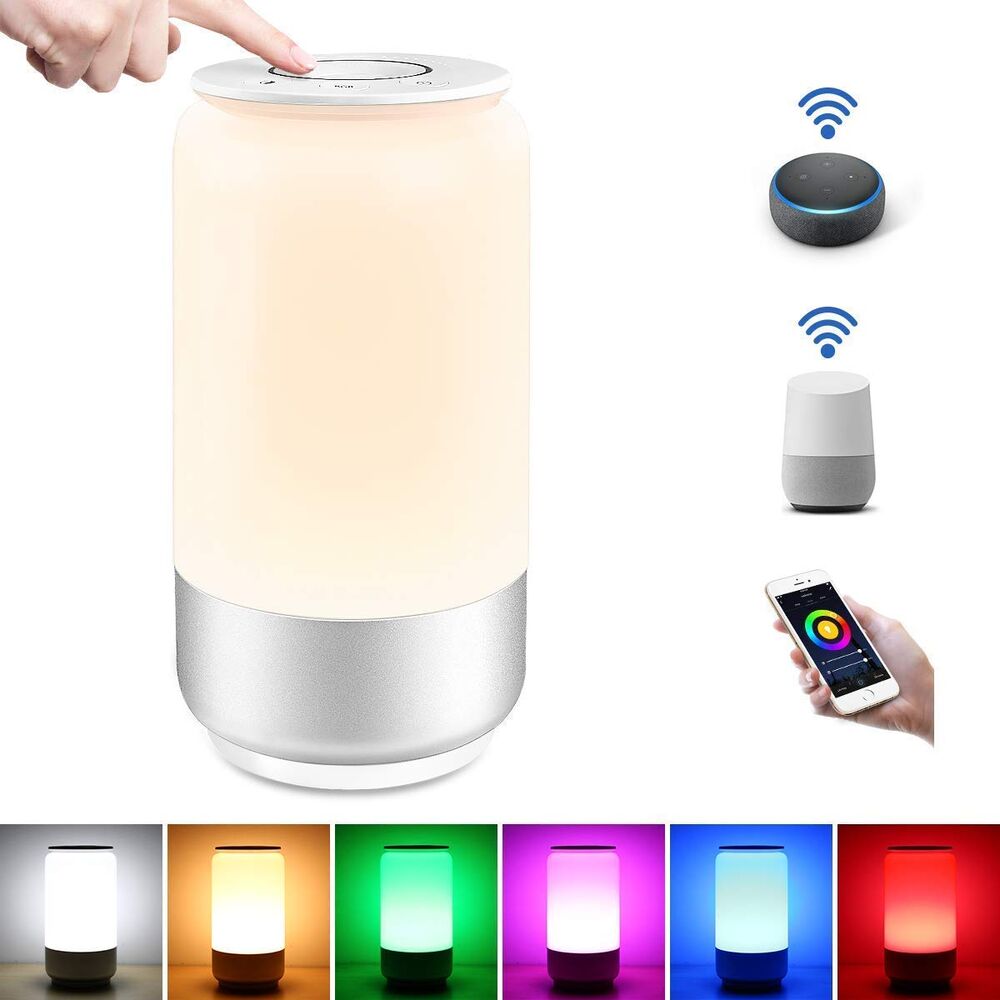 LED Desk Lamp NAPATEK Smart WiFi Table Lamp Eye Caring Reading Light Multi-Level Brightness Memory Function 30 Minutes Timer Night Light Compatible with Echo Alexa and Google Assistant Gray 