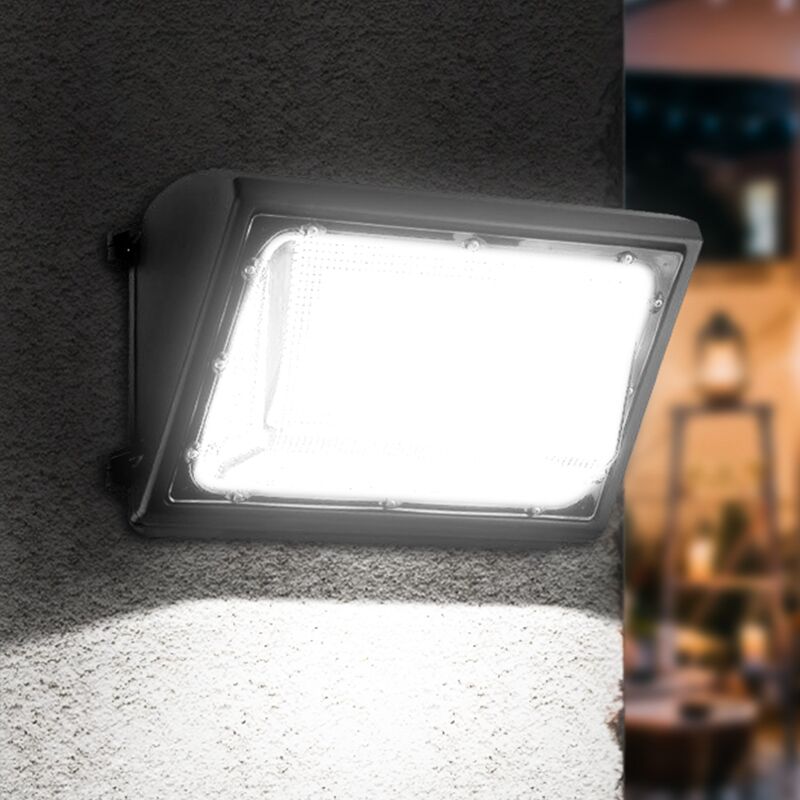Details about   LED Wall Pack Light 120W 5000K with Dusk-to-Dawn photocell 15000lm WallPack Lamp 