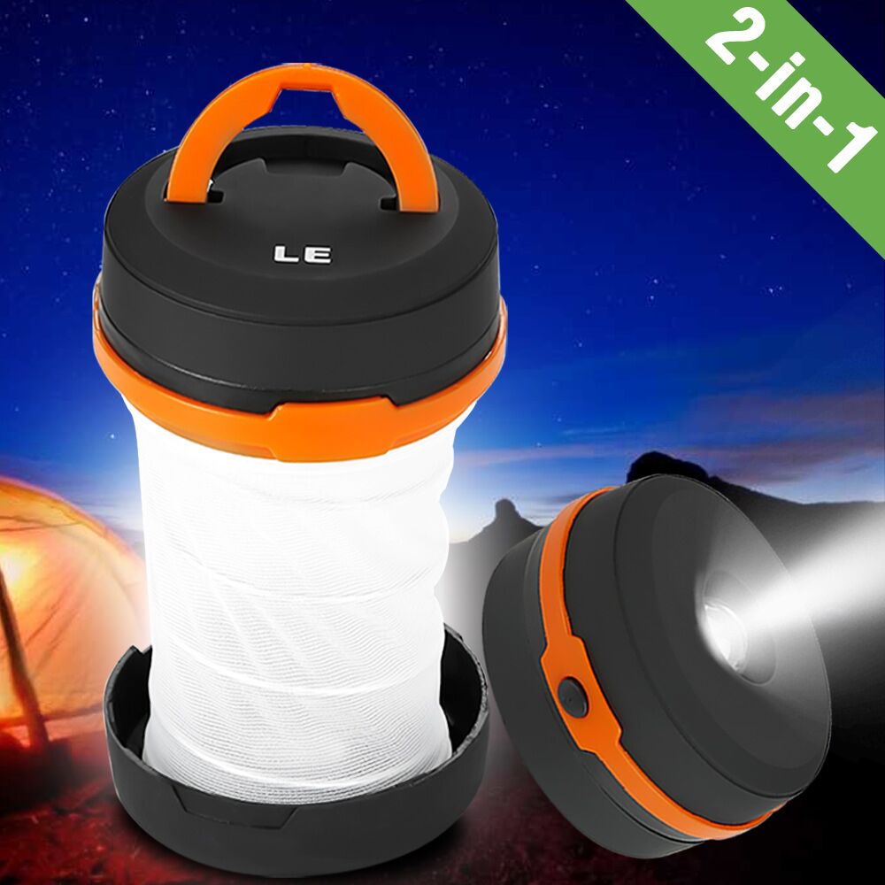 1pc Camping Essentials, Battery Powered 2-in-1 LED Lanterns