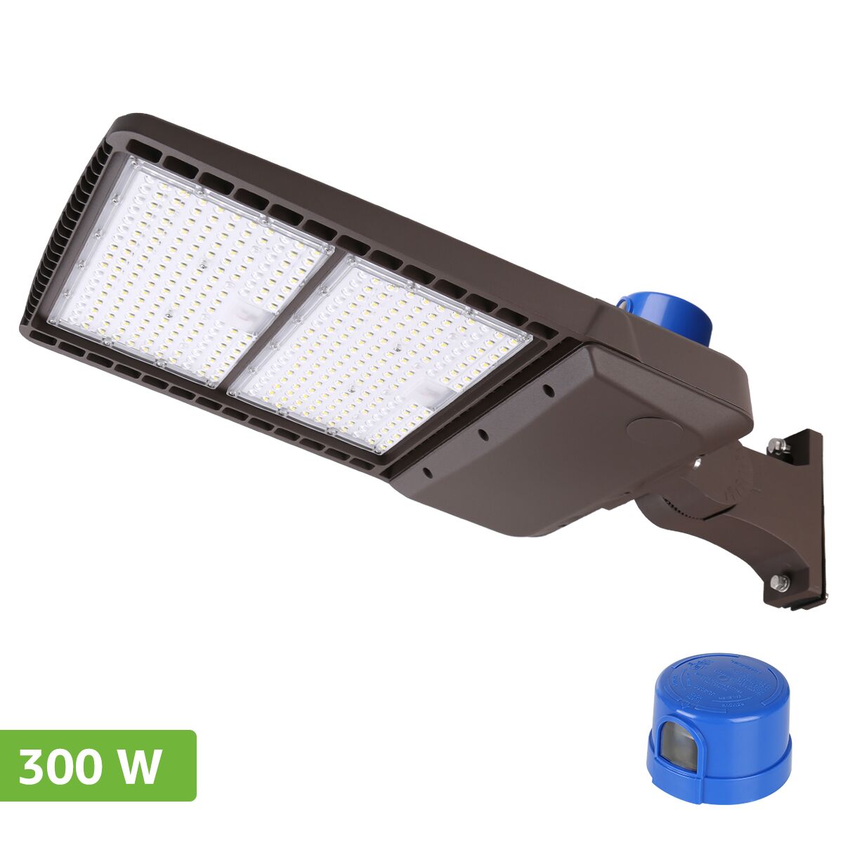 300W LED Shoebox Light Parking Pole Lot Light With Dusk-to-Dawn Photocell Sensor 