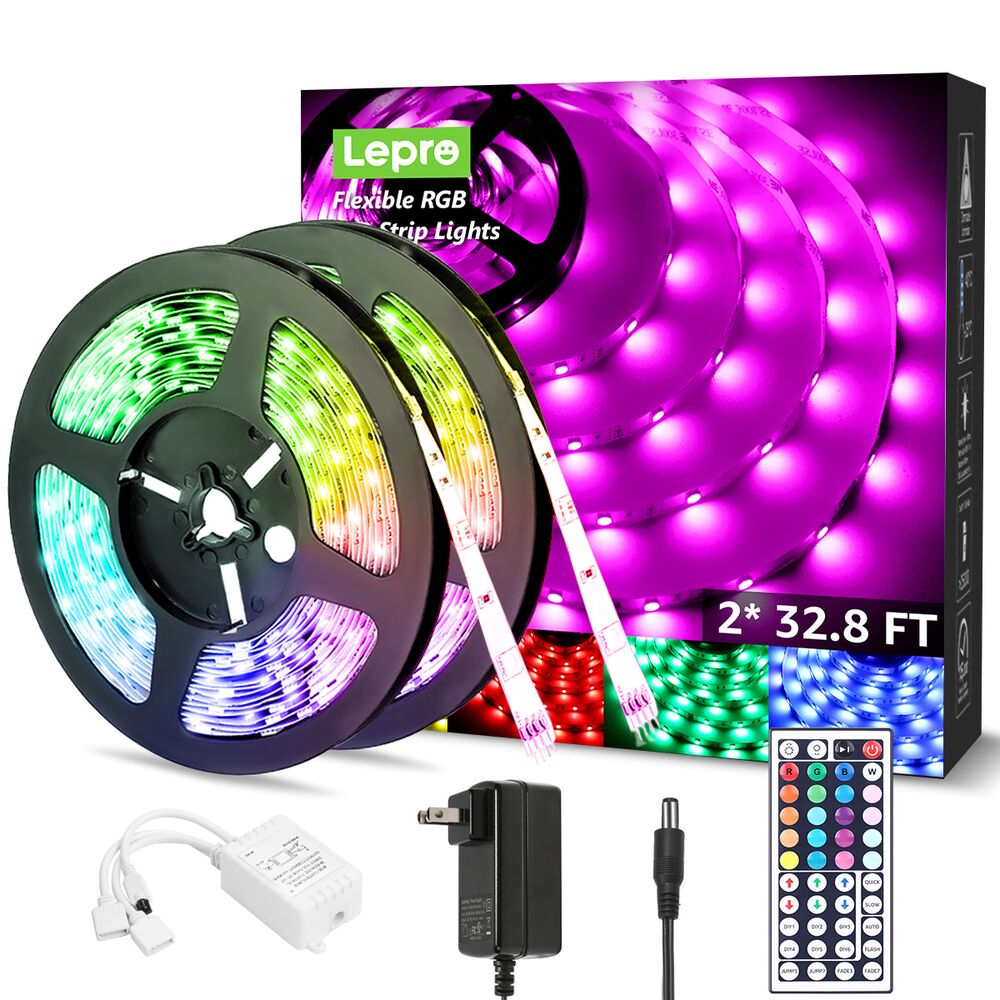 Details about   65 ft Led Strip Lights RGB Led Room Lights 5050 Waterproof Led Tape Lights kit 