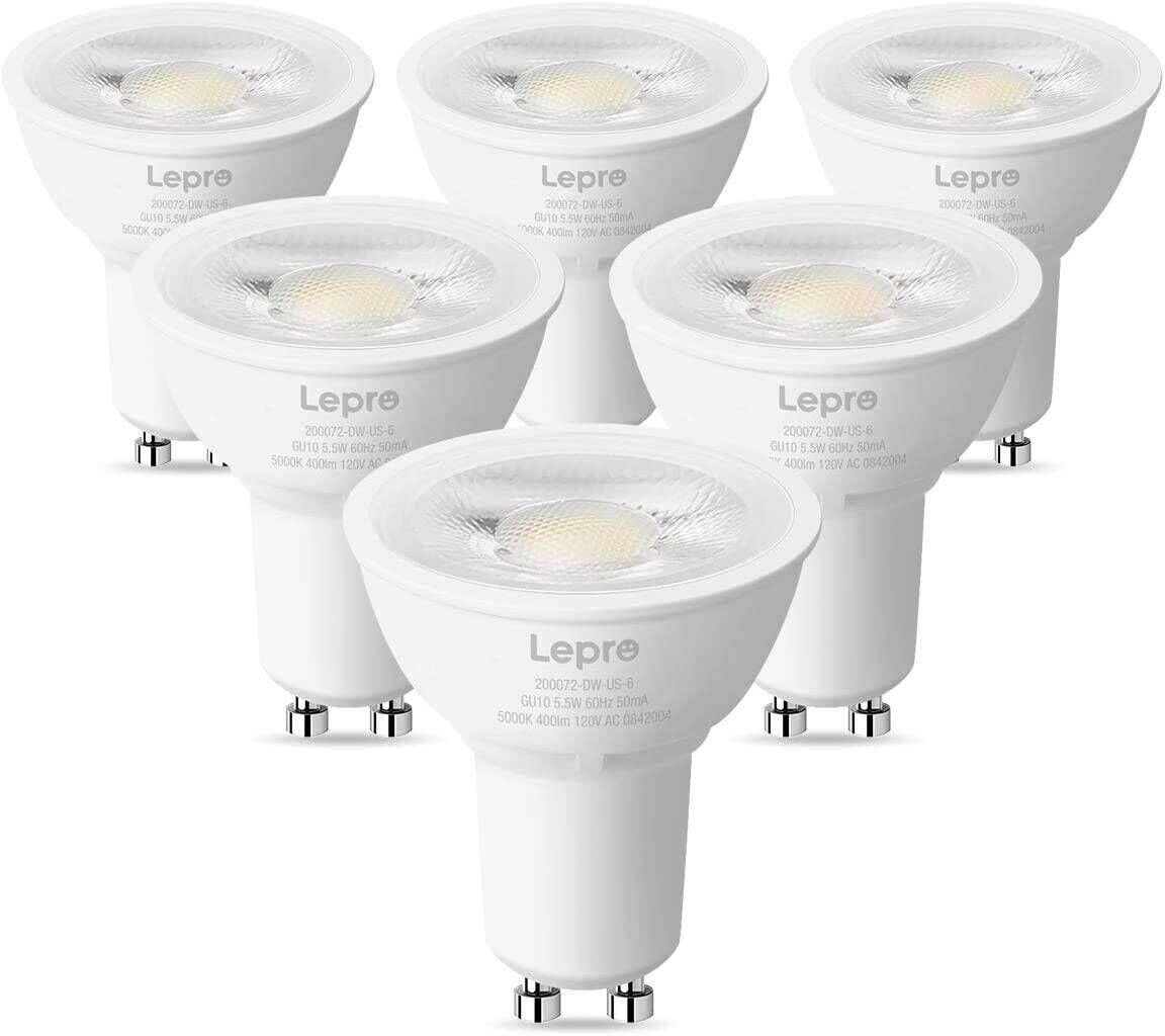 Lepro Ampoule LED GU10, Blanc Froid 5000K, 4W Équivaut à 50W Ampoule  Halogène, 325lm, 100° Larges Faisceaux, Ampoules Spot GU10 Non-dimmable,  Lot de 5 : : Luminaires et Éclairage