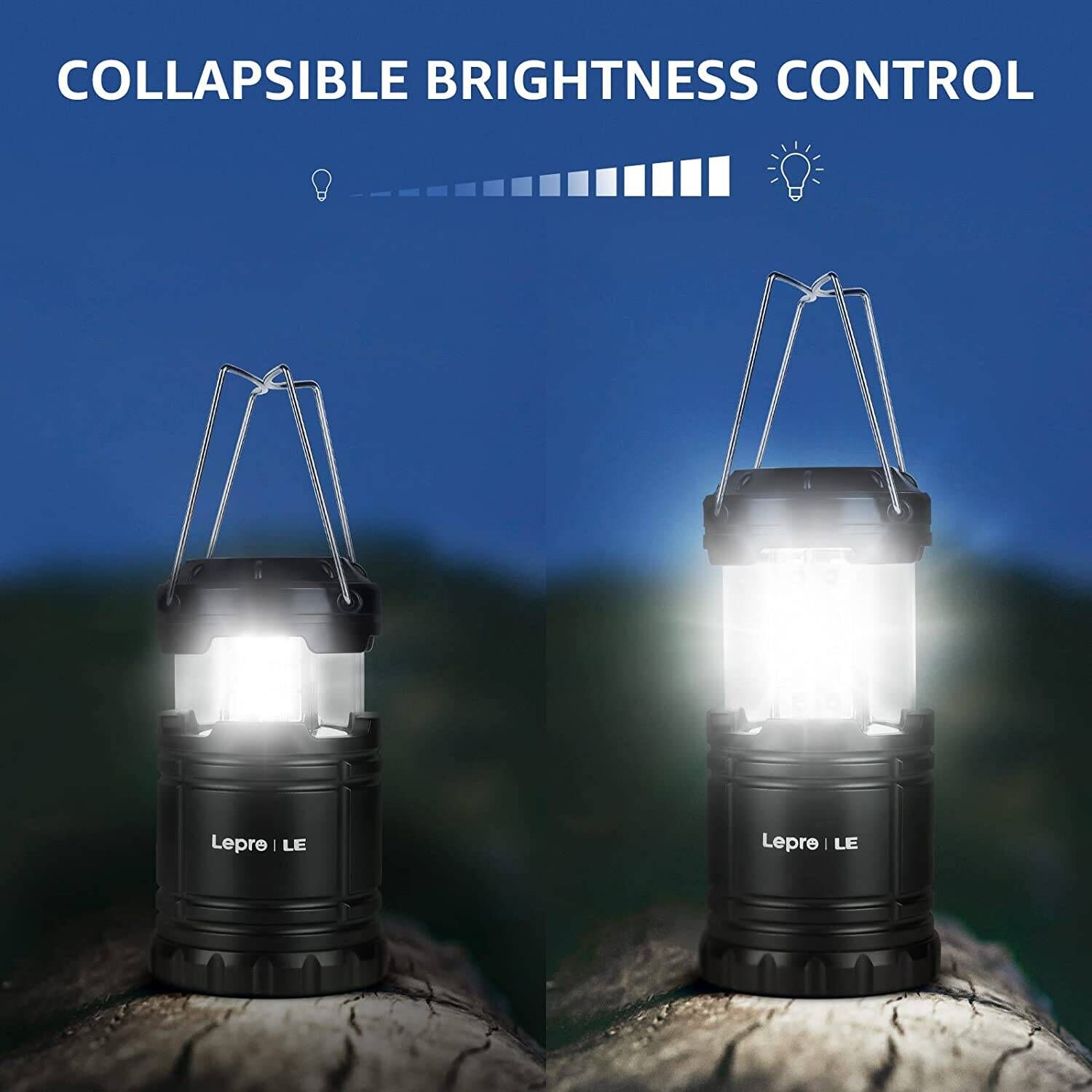 2Pack 360 LED Collapsible Camping Lantern IPX4 Water Resistant Super Bright Battery  Powered - Lanterns, Facebook Marketplace