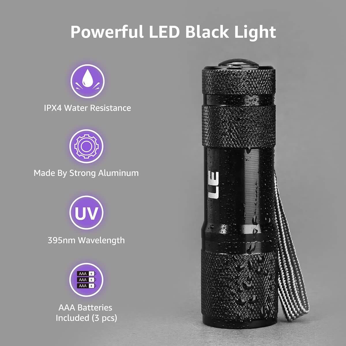 LE 9 LED UV Black Light Flashlight 