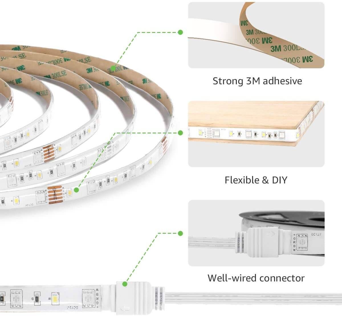 32 ft Smart RGB LED Strip Lights, Works wiith Alexa Google Home, Waterproof