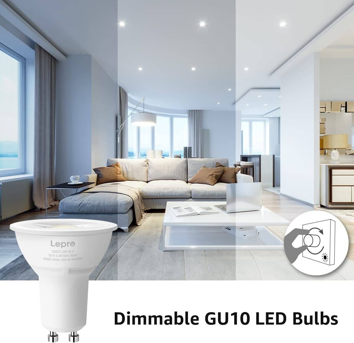 Ampoule LED GU10 6W cristal - 800lm - PAR16 - 36°