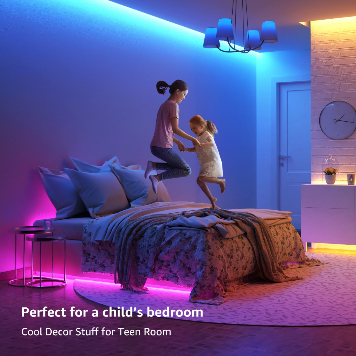 65.6ft LED Strip Lights, Ultra-Long RGB LED Strips with Remote Color Changing Tape Light for Bedroom, Room, Kitchen, Bar