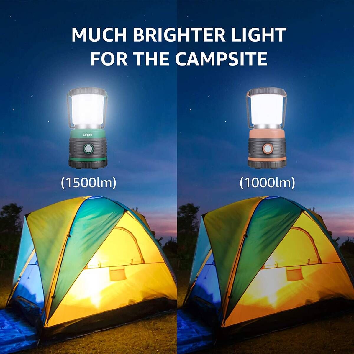 Lepro LED Camping Lantern Battery Powered 1000LM 4 Light Modes