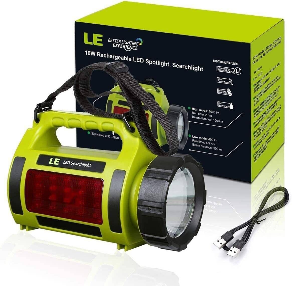 3W Rechargeable LED Spotlight Flashlight Searchlight Emergency Camping Survival 