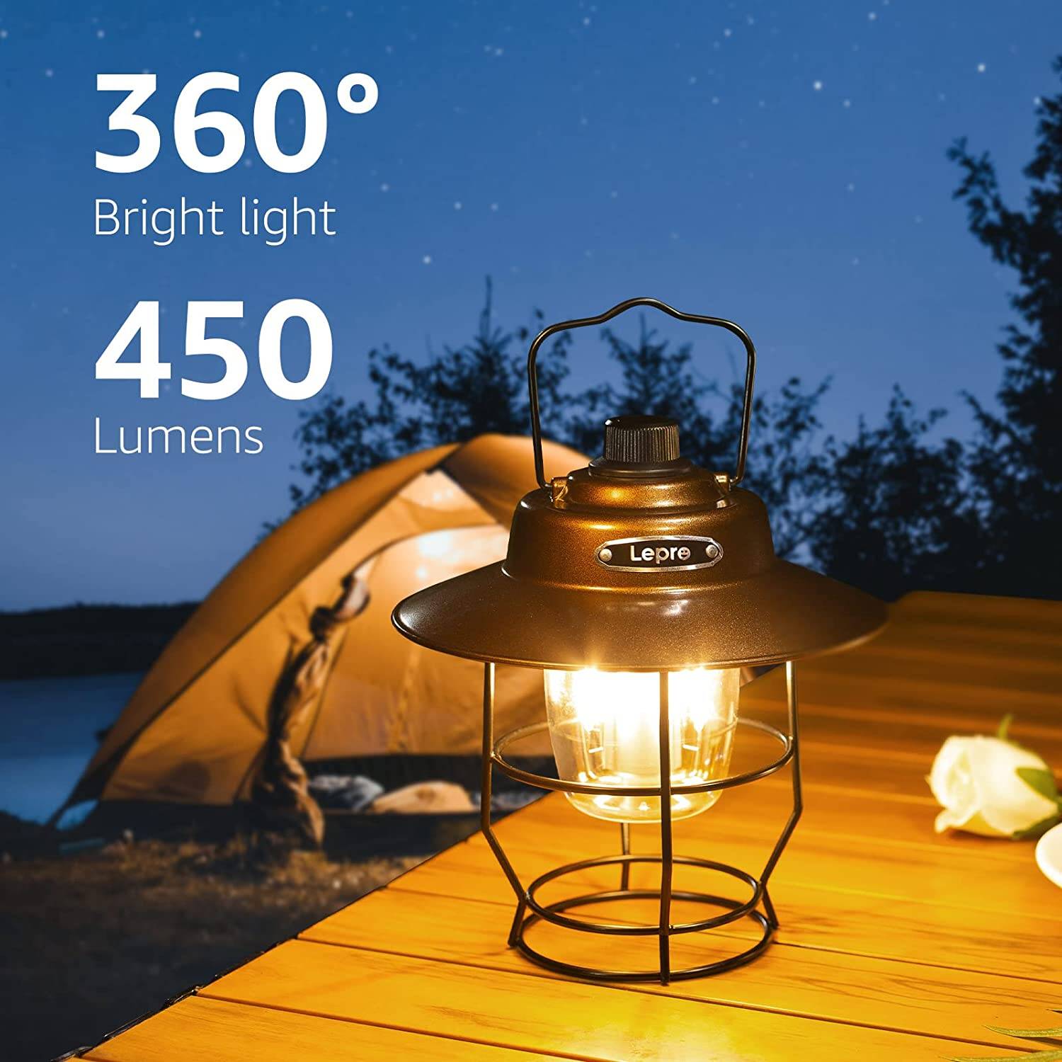 Retro Pop Up Camping Portable Rechargeable LED Lantern