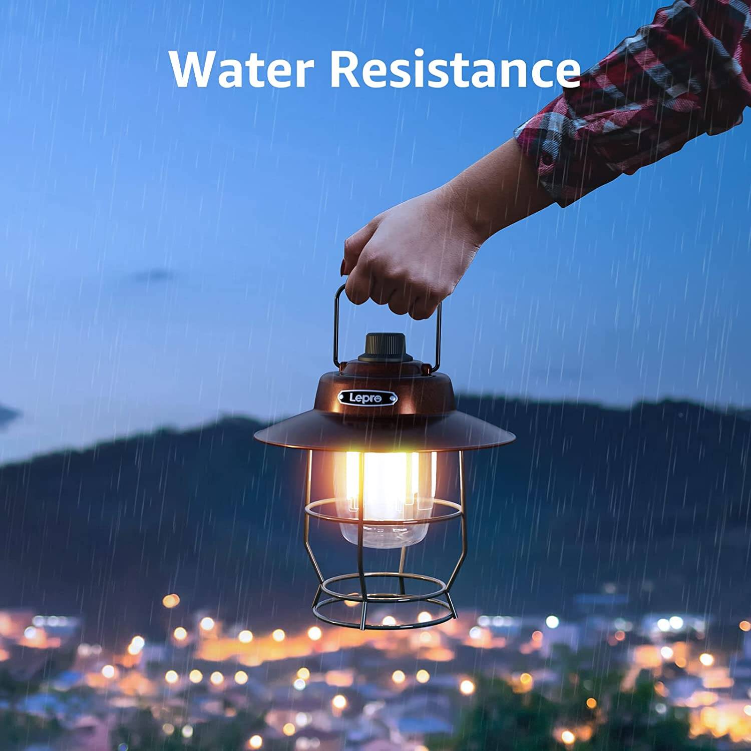 LED Vintage Lantern, Rechargeable Camping Railroad Lantern, Retro Style,  Classic Tabletop Lantern Decor with Dimmable Control, Portable Outdoor