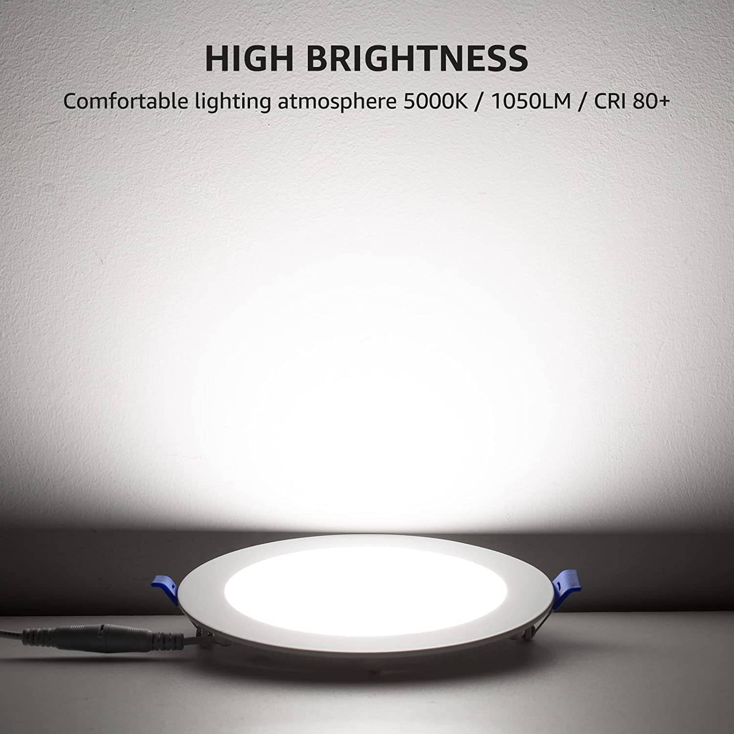 Lepro 12 Pack 6 Inch Dimmable LED Retrofit Downlight, 12W 1050LM