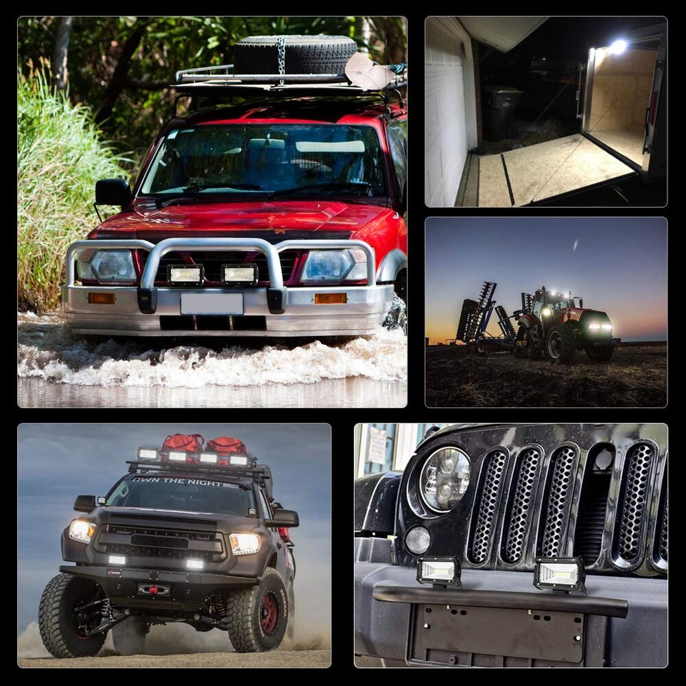 72W IP67 5200 Lumens Off Road Lights For Trucks Car ATV SUV Jeep