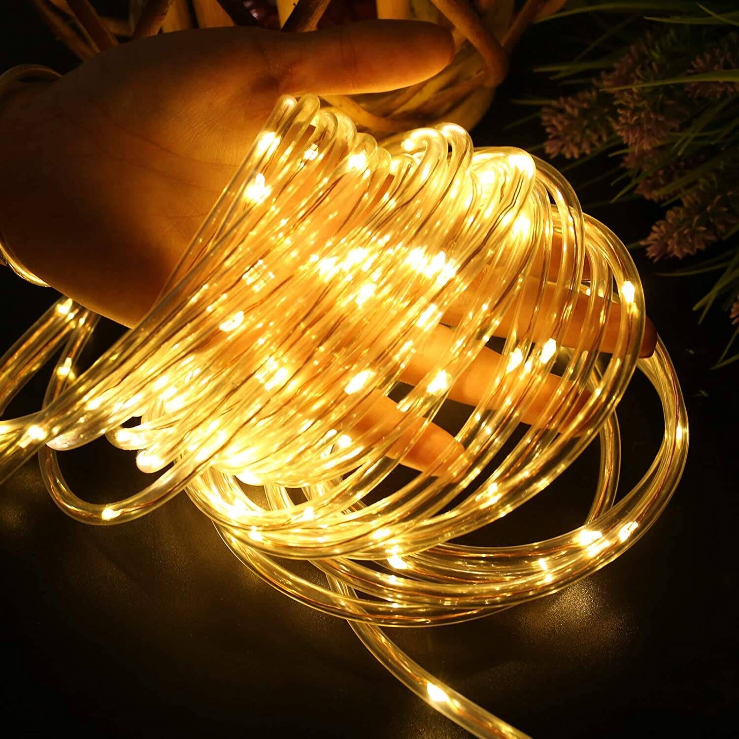 33ft 100 LED Rope Lights with Timer, 8 Modes, Low Voltage