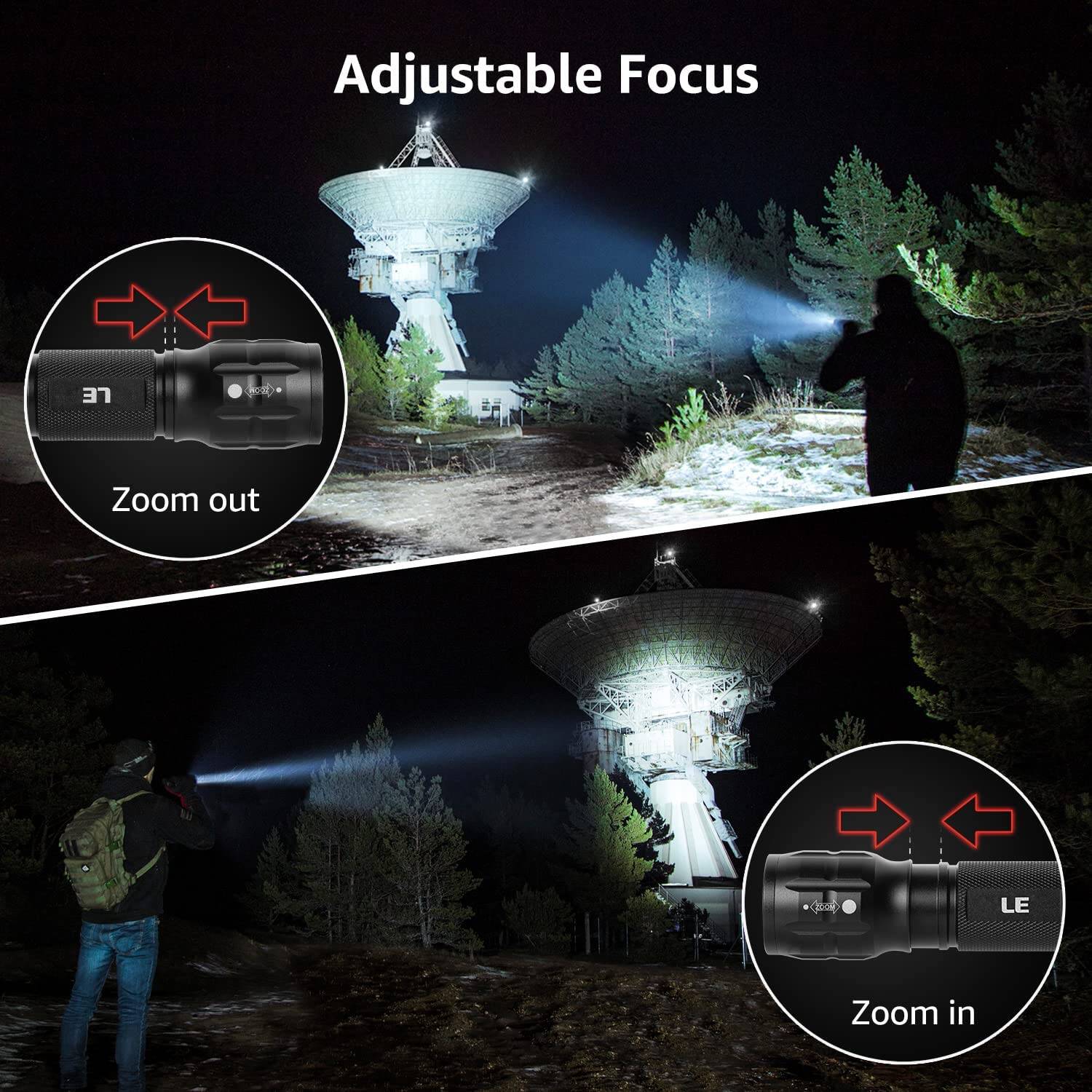 LED Flashlight, Small and Compact, Adjustable Brightness, AAA