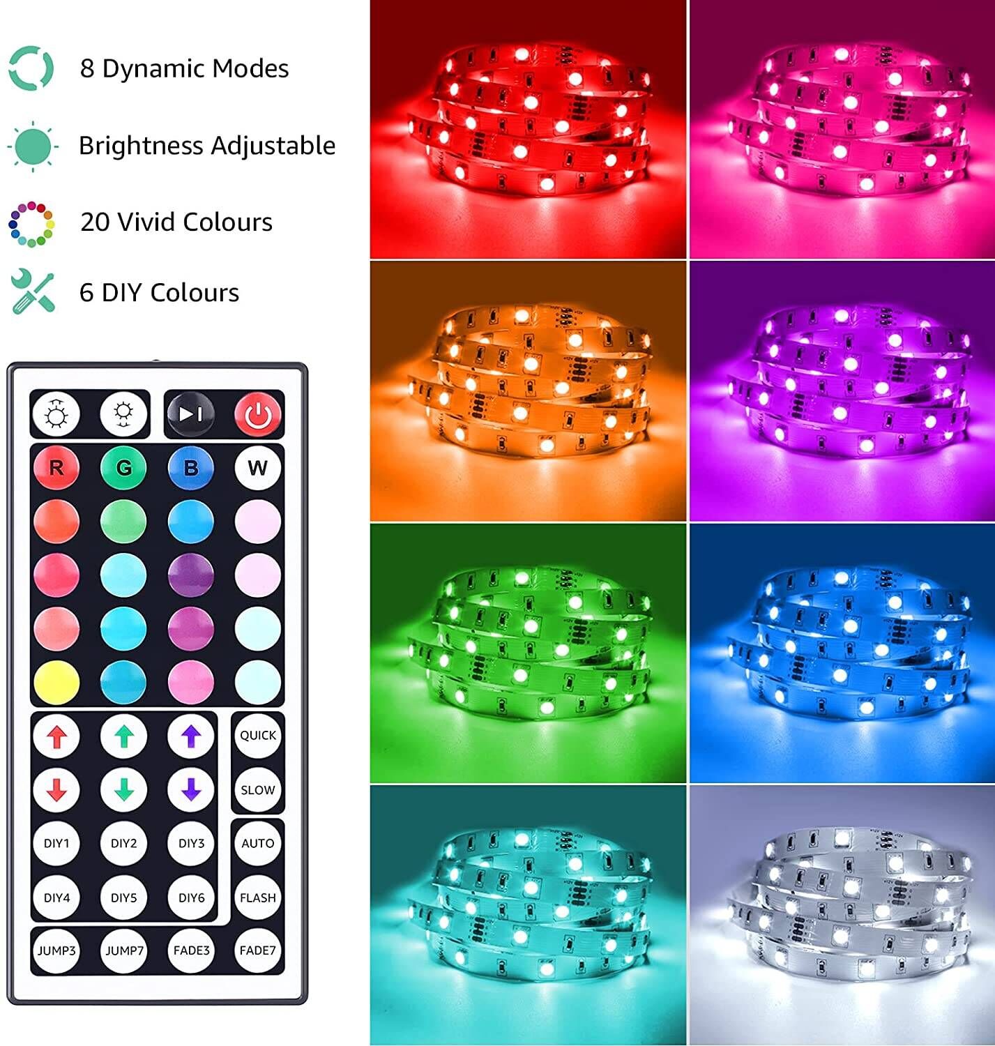 Lepro LED Strip Lights, 20Ft RGB LED Strips, 5050 SMD LED Color