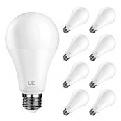 14W A19 Dimmable E26 Warm White LED Light Bulbs, Pack of 6 Units