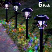 LE Solar Garden Lights, LED Pathway Lights Outdoor, Waterproof Solar Landscape Lights for Lawn, Patio, Yard, Garden, Walkway and More (RGB Multi-Colored), 6 Pack