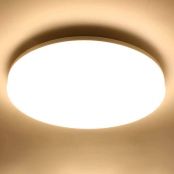 LE Flush Mount LED Ceiling Light Fixture for Bathroom Porch Waterproof 9 inch 15W Soft Warm White 3000K 1250lm 120W Equivalent Ceiling Lamp for Kitchen, Laundry, Bedroom, Hallway, Closet Non Dimmable