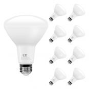 LE BR30 E26 LED Light Bulbs, 10.5W 850lm, Dimmable, Equivalent to 65 Watt Incandescent, 5000K, Daylight White, 110° Wide Beam Angle, for Kitchens, Living Rooms, Bedrooms and More, Pack of 8