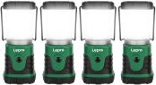 Lepro LED Camping Lantern, Mini Camping Lantern, 350LM, 4 Light Modes, 3 AA Battery Powered Lantern Flashlight for Home, Garden, Hiking, Camping, Emergencies, Hurricanes, Outages, (4Packs)