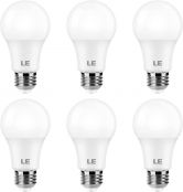 LE LED Light Bulbs 60 Watt Equivalent, 8.5W Soft Warm White 2700K Non-Dimmable, A19 E26 Standard Medium Base, 11000 Hour Lifetime, Pack of 6