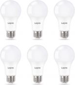 Lepro Dimmable LED Light Bulbs 60 Watt Equivalent, 9.5W 800LM Daylight White 5000K, A19 E26 Standard Medium Base, UL FCC Listed, 15000 Hour Lifetime, 6 Packs