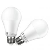 LE 2 Pack 7W A19 E26 LED Bulbs, 40W Incandescent Bulbs Equivalent, Non-Dimmable, 450lm, Warm White, 2700K, 200° Flood Beam, LED Light Bulbs