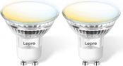 Lepro GU10 Smart LED Light Bulbs, Compatible with Alexa & Google Assistant, Dimmable with App, 50W Equivalent, Tunable White Track Light Bulb, No Hub Required, 2.4G WiFi Only, Pack of 2