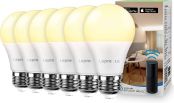 Lepro Smart LED Light Bulbs, Compatible with Alexa & Google Home, 60 Watt Equivalent, Dimmable with App, Warm White 2700K, No Hub Required, A19 E26, 2.4G WiFi Only, Pack of 6