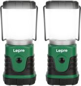 Lepro LED Camping Lantern, Mini Camping Lantern, 350LM, 4 Light Modes, 3 AA Battery Powered Lantern Flashlight for Home, Garden, Hiking, Camping, Emergencies, 2 Packs