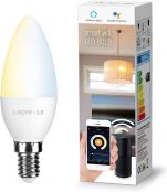 LE Smart Light Bulbs, E12 Candelabra LED Bulbs, Works with Alexa & Google Assistant, Tunable White 2700K-6500K, Dimmable with App, 40 Watt Equivalent, No Hub Required, 2.4G WiFi Only