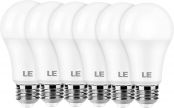LE 100W Equivalent LED Light Bulbs, 14W 1600 Lumens Daylight White 5000K Non-Dimmable, A19 E26 Standard Base, 11000 Hour Lifetime, Pack of 6