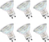 LE GU10 LED Light Bulbs, 50W Halogen Equivalent, Non Dimmable, 2700K Soft Warm White, LED Bulb Replacement for Recessed Track Lighting, 120 Degree Flood Beam, 3W 350LM, 6 Pack