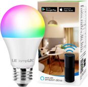 Smart WiFi Light Bulbs, LED Color Changing Lights, Works with Alexa & Google Assistant, RGBW 2700K-6500K, 60 Watt Equivalent, Dimmable with App, A19 E26, No Hub Required, 2.4GHz WiFi Only