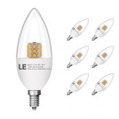 6W Warm White LED E12 Candle Light Bulbs, Pack of 6 Units