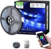 LE Rgbw LED Strip Lights, WiFi Smart Waterproof Color Changing LED Strips, 16.4Ft SMD 5050 LED Tape Light for Bedroom, Home and Kitchen
