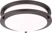 LE LED Flush Mount Ceiling Light, 10 inch Oil Runbbed Bronze Ceiling Light Fixture Dimmable, 1200lm 16W (120W Equivalent) Ceiling Lamp for Kitchen, Bedroom, Laundry, Living Room Hallway, 4000K White