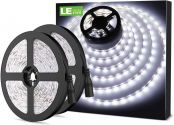 2 Pack 16.4ft Daylight White LED Strip Lights, Non-waterproof  LED Tape Lights for Home, Kitchen, Party, Christmas and More