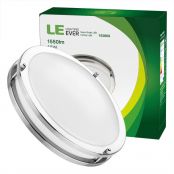 LE 12-Inch 18W Dimmable LED Flush Mount Ceiling Light, 120W Incandescent Bulb Equivalent, 1550lm, 3000K Warm White, 120° Beam Angle, LED Recessed Lighting Fixture, UL Listed