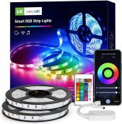 LE WiFi Smart LED Strip Lights with Remote, 32.8ft RGB Color Changing, SMD 5050 LED Rope Light, Under Cabinet Strip Lighting, 12V Tape Light for Kitchen, Bedroom