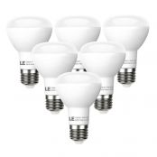 8W Dimmable 450lm 2700K BR20 LED Light Bulbs, 45W Incandescent Bulbs Equivalent, Pack of 6 Units