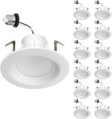 LE 12 Pack LED Recessed Lighting 4 Inch Dimmable Retrofit Downlight, 9W 650lm Baffle Trim, 5000K Daylight Ceiling Lights, No Flicker, Energy Star, UL & ETL Listed